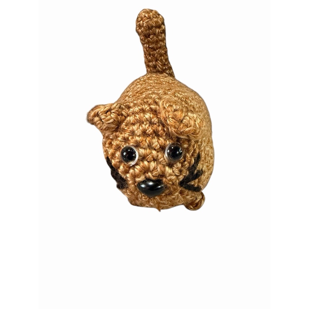 New Handmade Crochet Plushie Cat Kitten brown orange